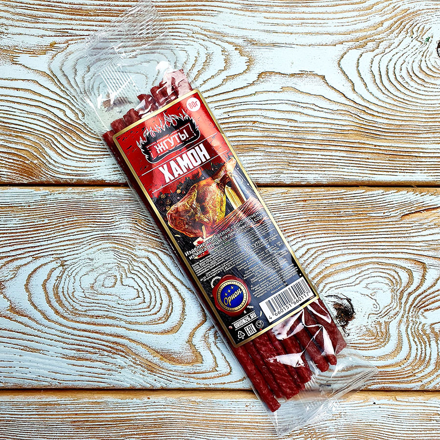 Шоубокс Жгуты "Орион" сырокопчёные Хамон (80гр./10уп.)