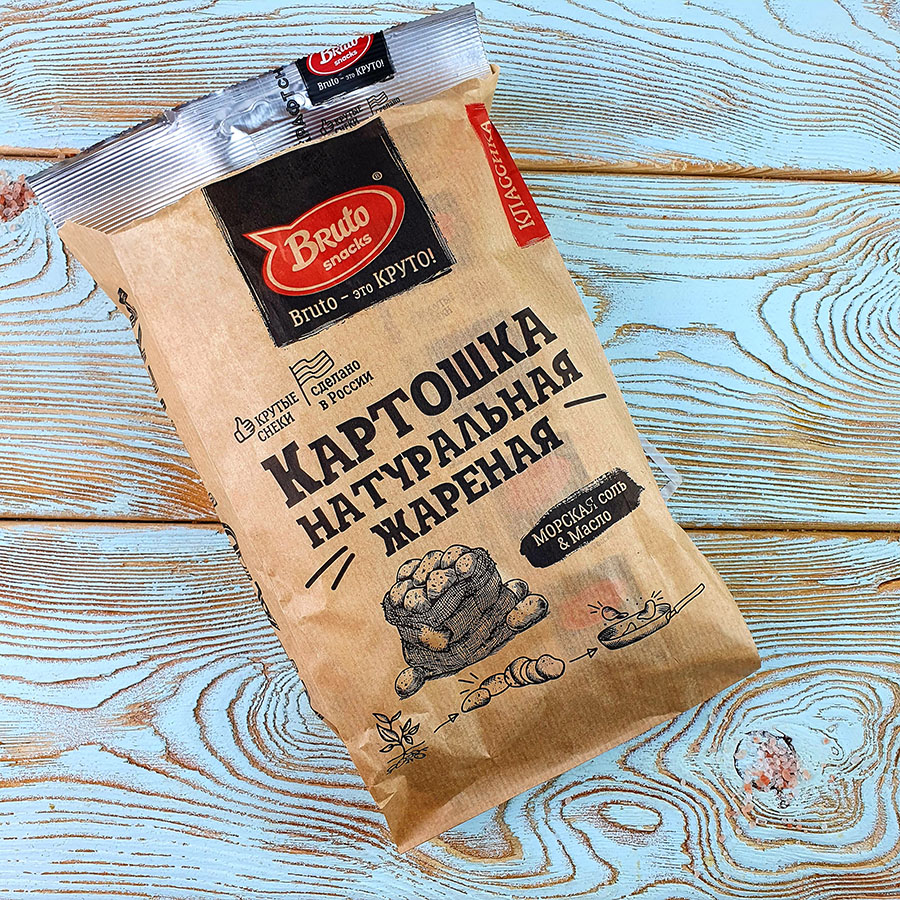 Крафтовые чипсы Бруто соль (130гр./17уп.)