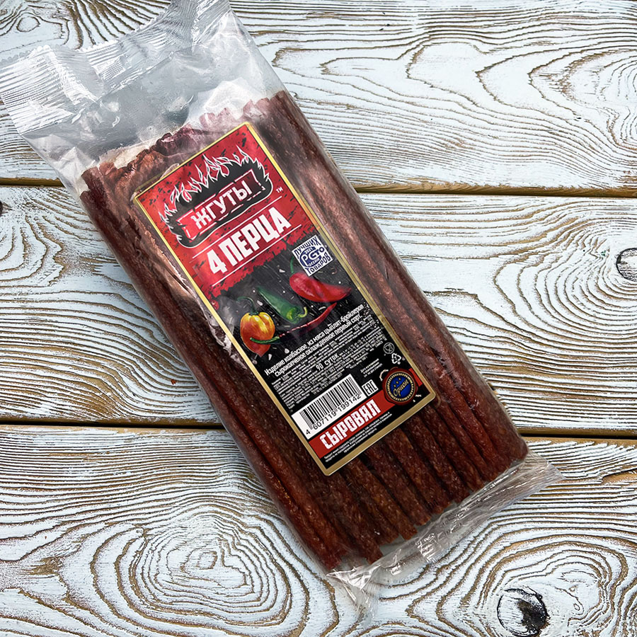 Жгуты "Орион" сырокопчёные 4 перца (0.5 кг.)