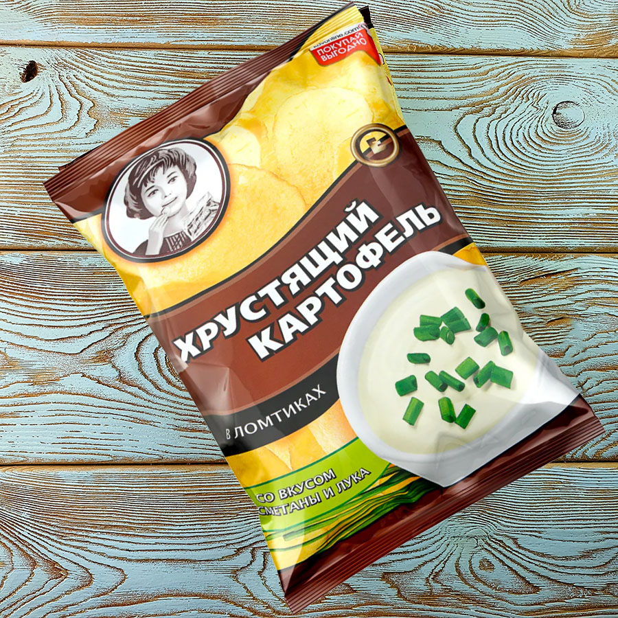 Хрустящий картофель СМЕТ.-ЛУК (160гр./9уп.) (ВЧ842)