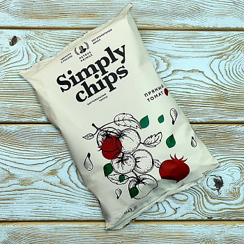 Чипсы картофельные "Симпл чипс" со вкусом "Пряный томат" (80гр./21уп.)
