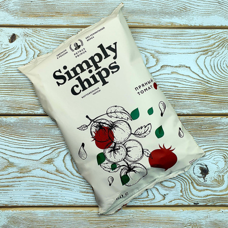 Чипсы картофельные "Симпл чипс" со вкусом "Пряный томат" (80гр./21уп.)