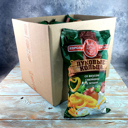 Луковые кольца (140гр./10шт.) со вкусом ЗЕЛЕНЬ В СМЕТАНЕ