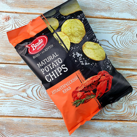 Крафтовые чипсы Бруто атлантический краб (130гр./18уп.)