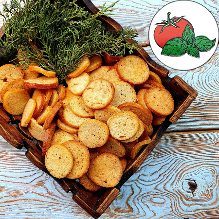 Гренки "Снапсы" пшеничные с томатом и базиликом (1 кг.)