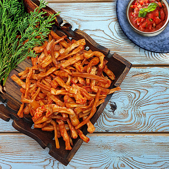 Сыр жареный со вкусом МЕКСИКАНСКОЙ СМЕСИ ТМ КГБ СНЕК (0,5 кг.)