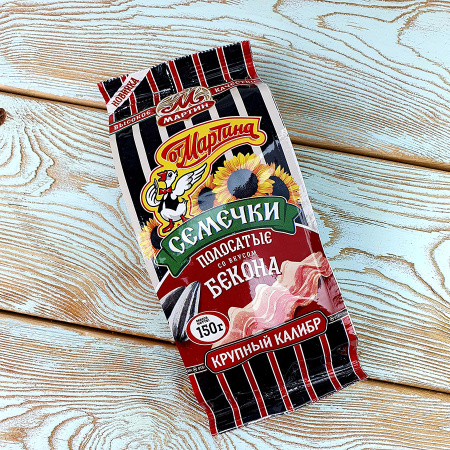 Семечки от Мартина полосатые со вкусом бекона (150гр./32уп.)