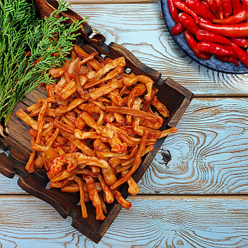 Сыр жареный со вкусом ТАЙСКОГО ПЕРЦА ТМ КГБ СНЕК (0,5 кг.)