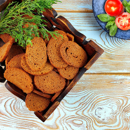 Гренки "Снапсы" ржаные с томатом и базиликом (1 кг.)