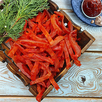 Карпаччо "ПИКАНТНОЕ" из грудки куриной сырокопчёный ТМ ООО "МК-БАЛТИКА" (0,5 кг.) Карпаччо "ПИКАНТНОЕ" из грудки куриной сырокопчёный ТМ ООО "МК-БАЛТИКА" (0,5 кг.)