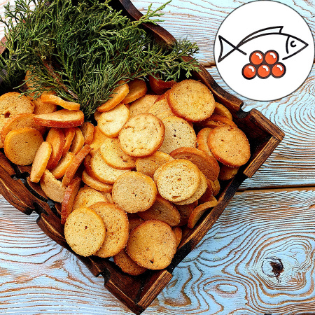 Гренки "Снапсы" пшеничные с красной икрой (1 кг.)