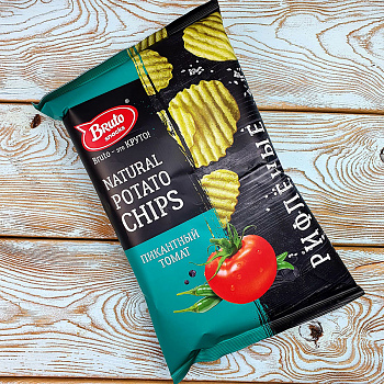 Крафтовые чипсы Бруто пикантный томат (130гр./18уп.)
