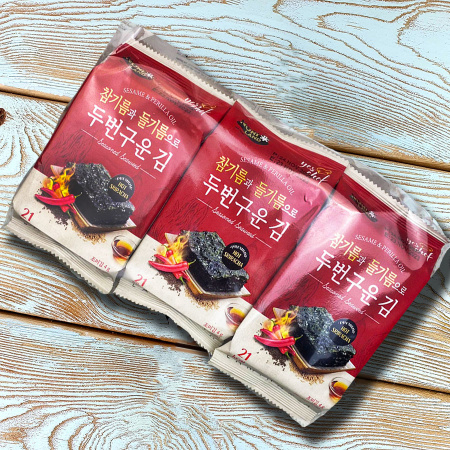 Чипсы из морской капусты со вкусом шрирача (уп. 3 шт.)